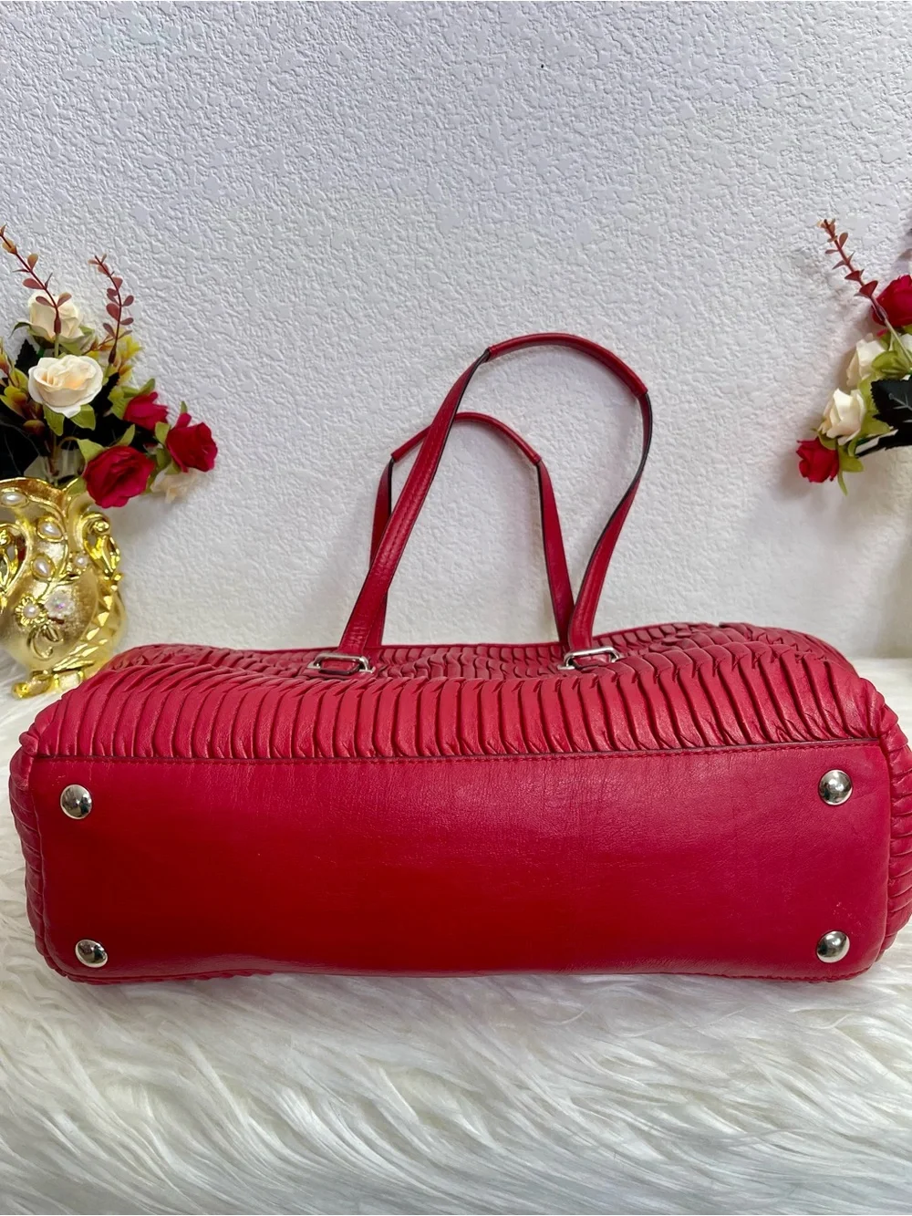 2013 Coach Taylor Gathered Leather Alexis Carryall Tote